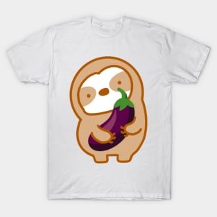 Cute Eggplant Sloth T-Shirt